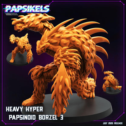 Cyberpunk Heavy Hyper Papsinoid Borzel Miniature: 3D Printed Resin Model, 28/32mm