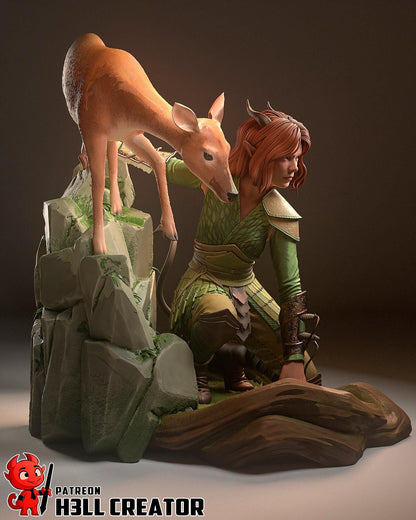 Doric from Dungeons and Dragons - Honor Among Thieves (fan art) | Full Model or Bust | Miniature scale 1:12 | h3LL Creator | DIY Model Kit