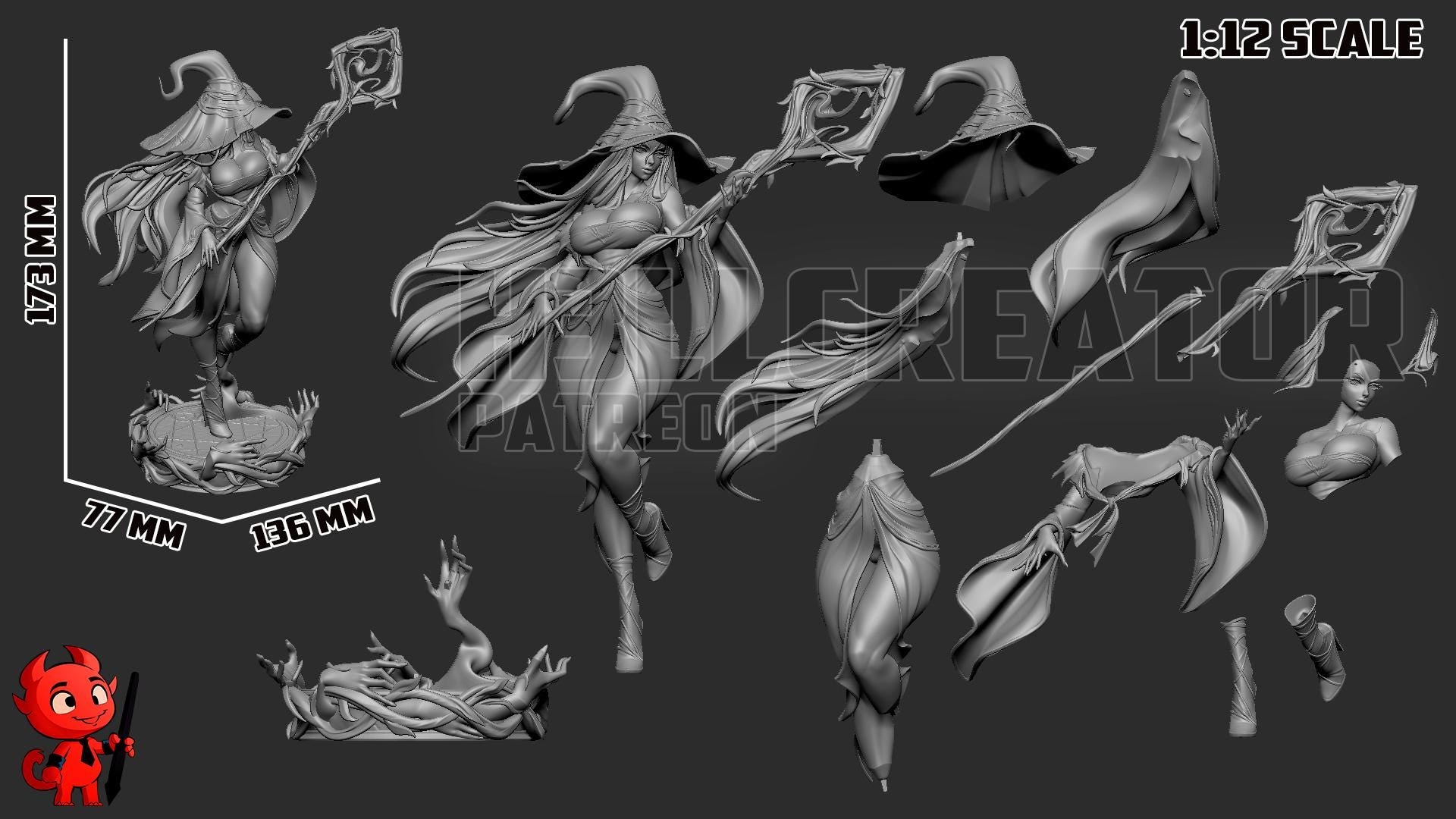 Recluse from Elden Ring Nightreign (fan art) | Full Model or Bust | Miniature scale 1:12 | h3LL Creator | DIY Model Kit