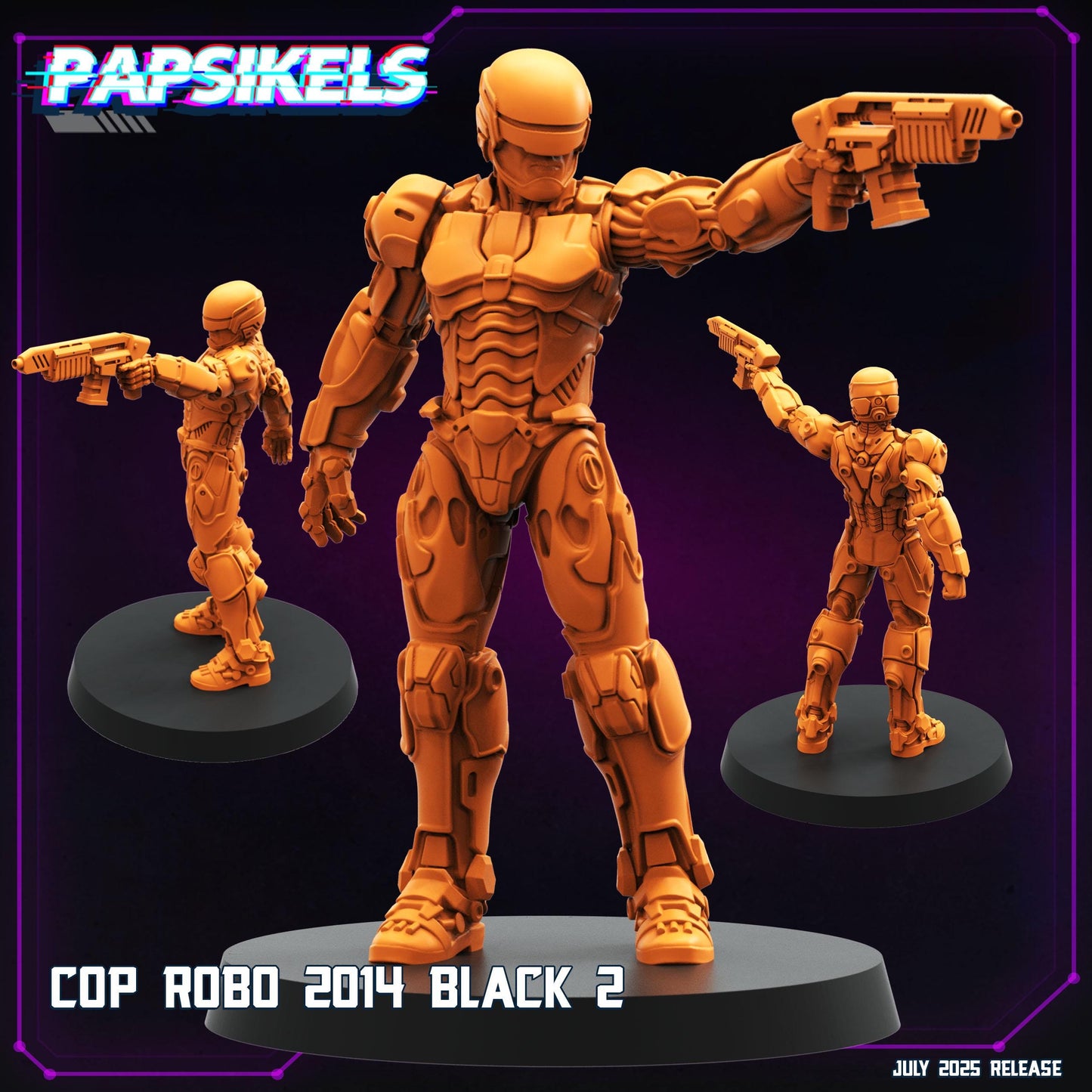 Cyberpunk Cop Robo 2014 Miniature: 28/32mm Resin Model - Papsikels
