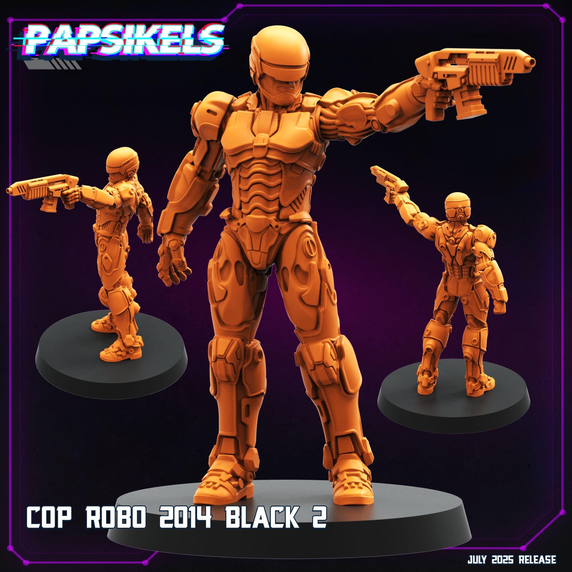 Cyberpunk Cop Robo 2014 Miniature: 28/32mm Resin Model - Papsikels
