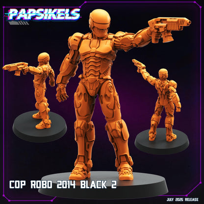 Cyberpunk Cop Robo 2014 Miniature: 28/32mm Resin Model - Papsikels
