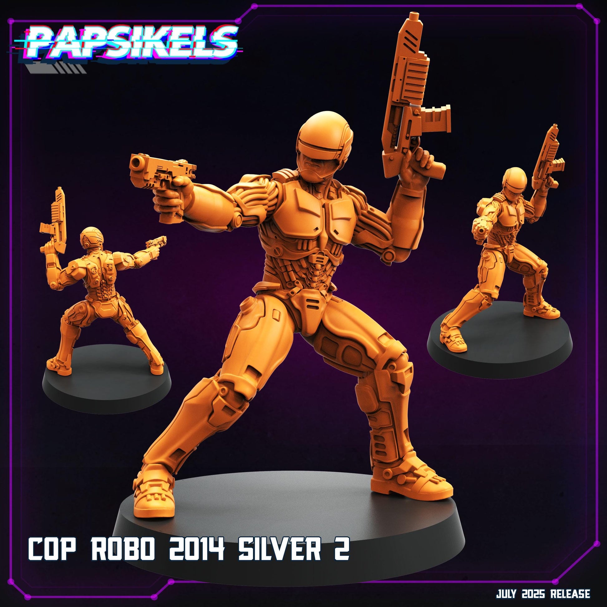 Cyberpunk Cop Robo 2014 Miniature: 28/32mm Resin Model - Papsikels