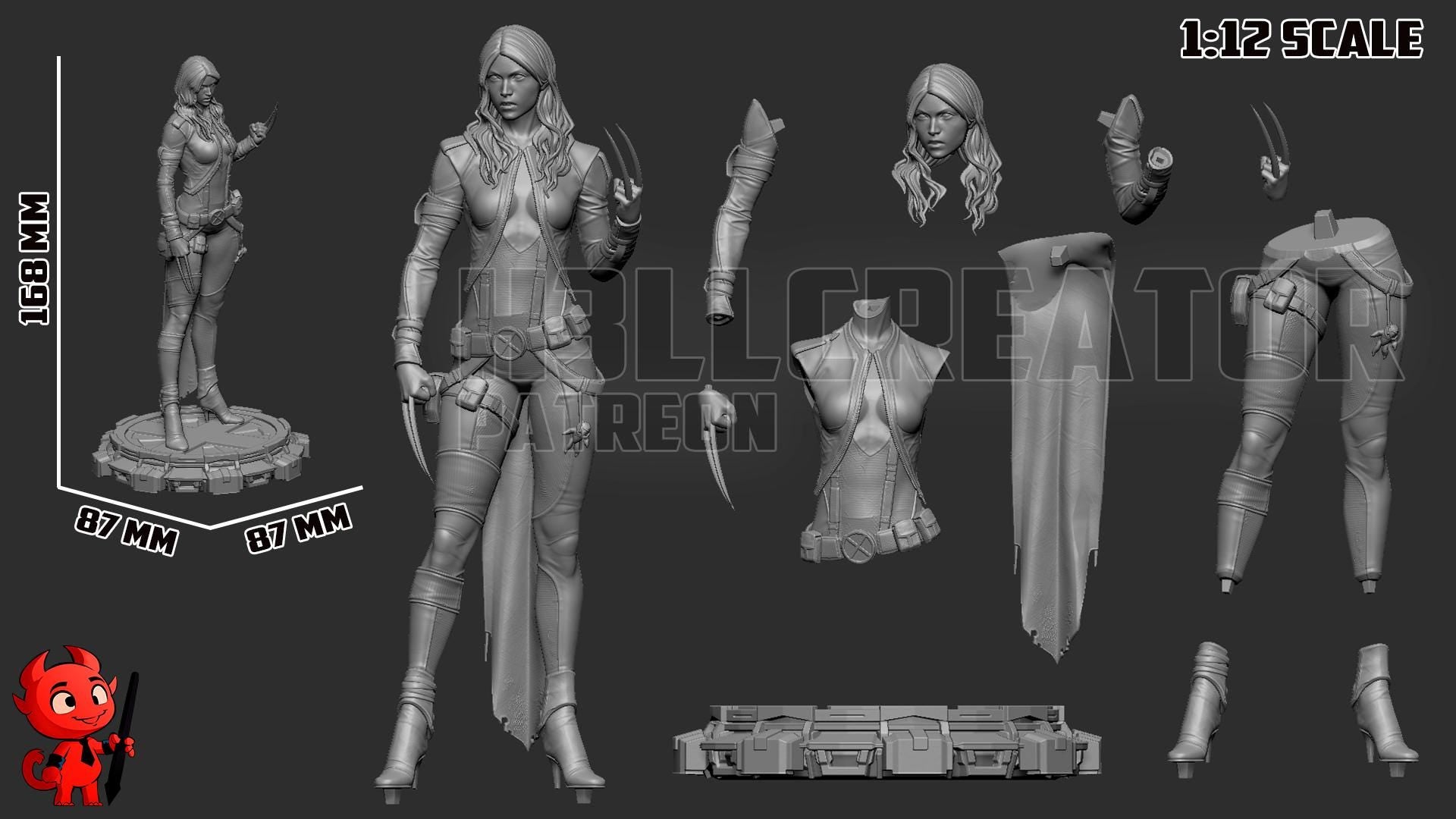 X-23 from X-Men (fan art) | Full Model or Bust | Miniature scale 1:12 | h3LL Creator | DIY Model Kit
