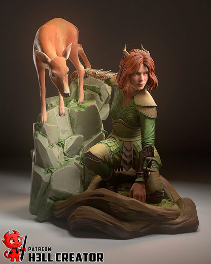 Doric from Dungeons and Dragons - Honor Among Thieves (fan art) | Full Model or Bust | Miniature scale 1:12 | h3LL Creator | DIY Model Kit