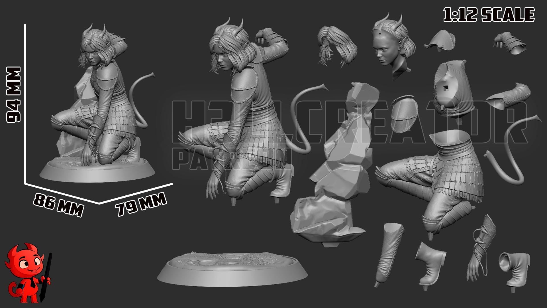 Doric from Dungeons and Dragons - Honor Among Thieves (fan art) | Full Model or Bust | Miniature scale 1:12 | h3LL Creator | DIY Model Kit