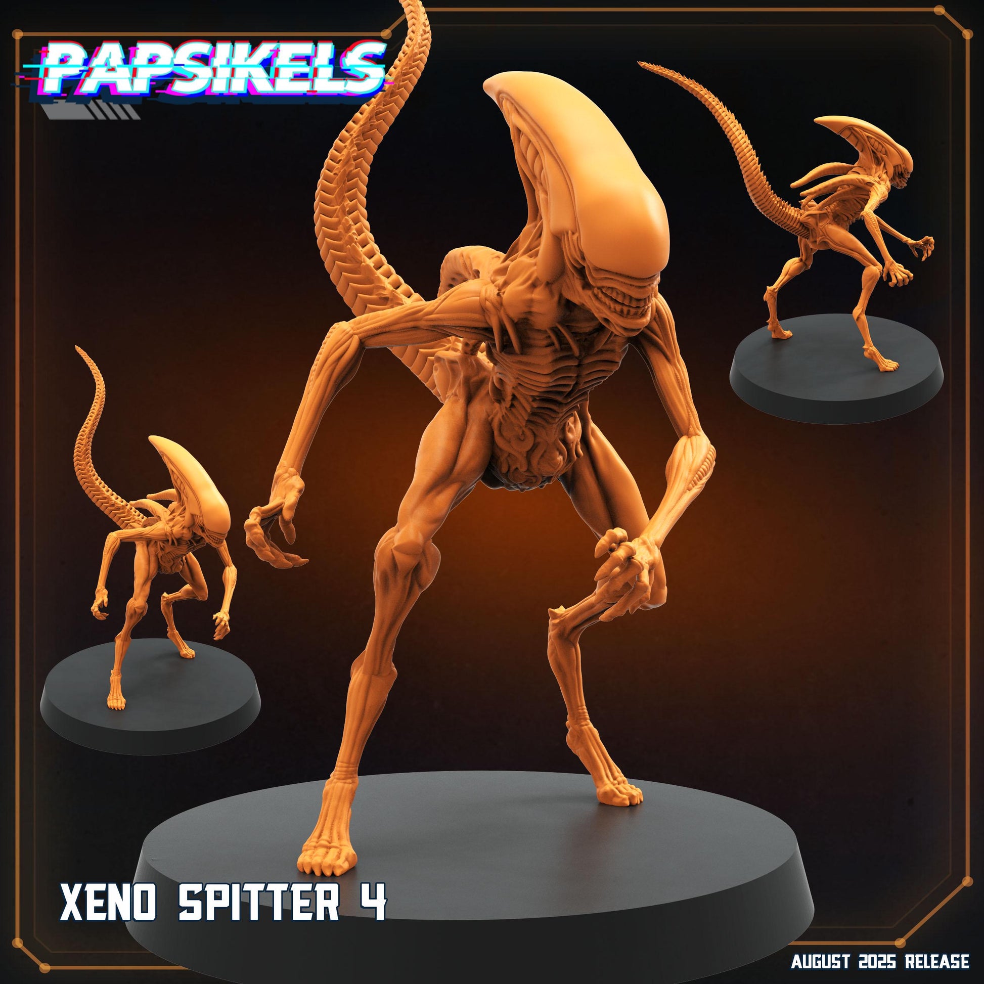 Aliens Vs Humans - August 2025 I Xeno Spitter Aliens | Papsikels, 28mm or 32mm Mini