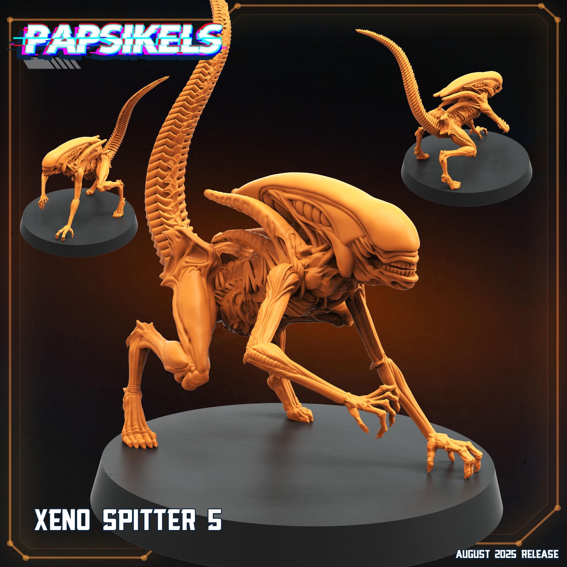 Aliens Vs Humans - August 2025 I Xeno Spitter Aliens | Papsikels, 28mm or 32mm Mini