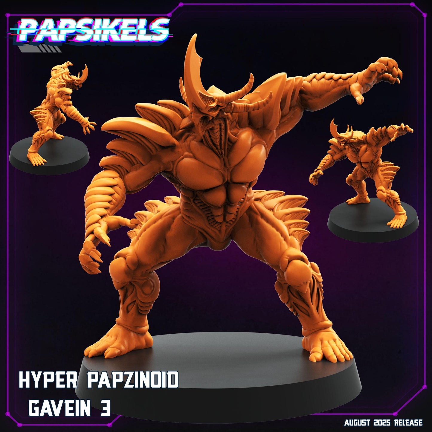 Guyver Inspired Hyper Papzinoid Gavein Miniature: 28mm/32mm Resin Model - Papsikels