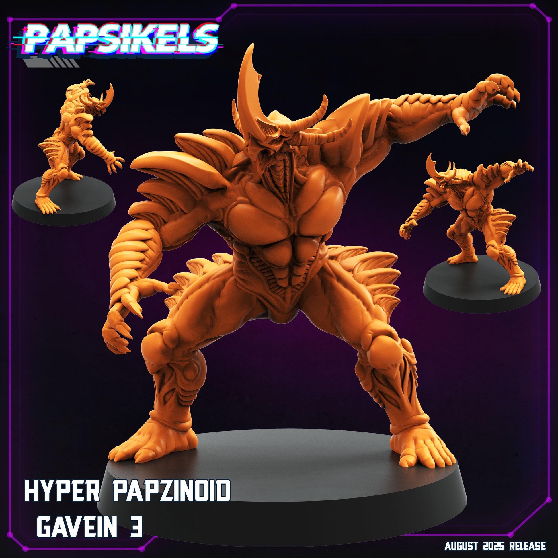 Guyver Inspired Hyper Papzinoid Gavein Miniature: 28mm/32mm Resin Model - Papsikels