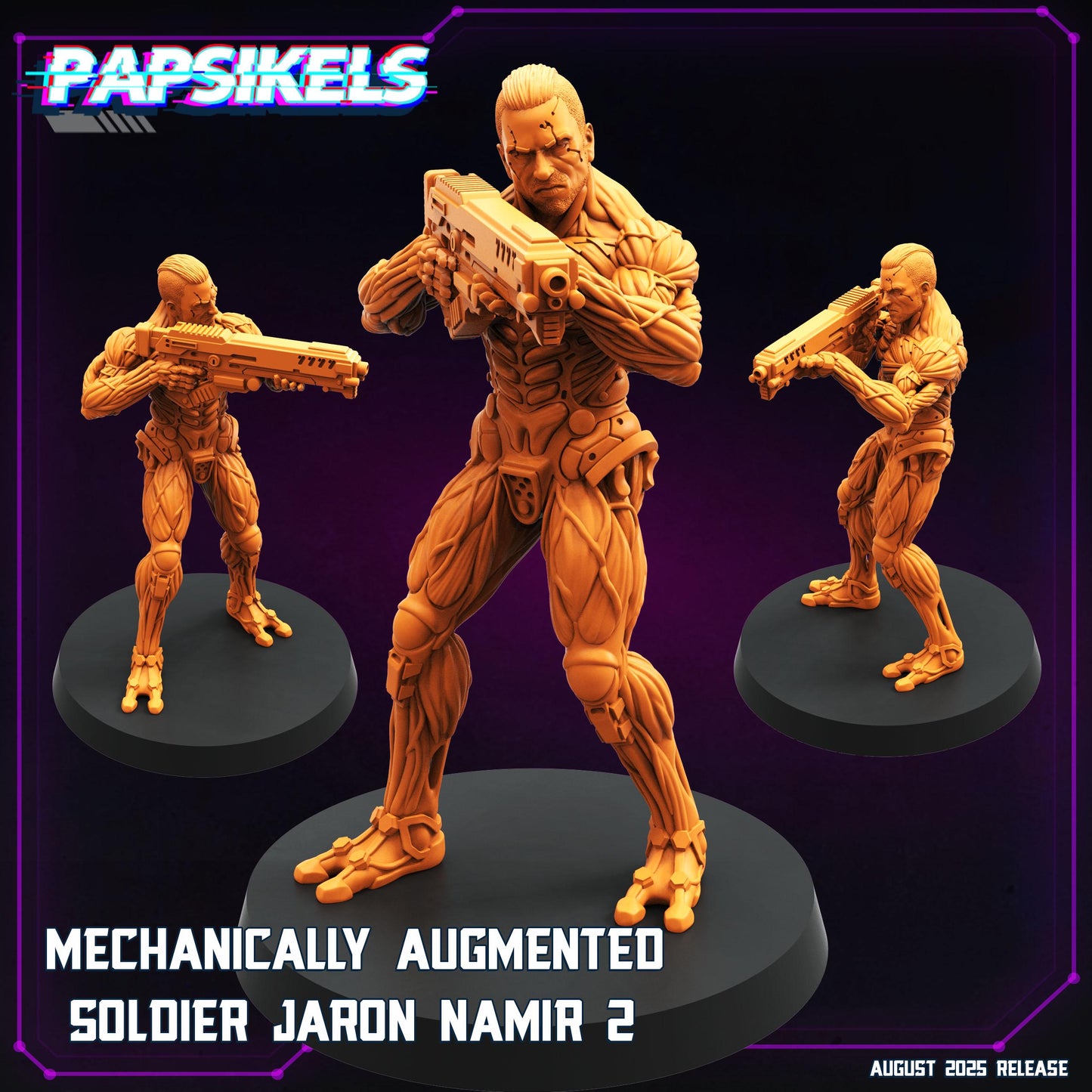 Cyberpunk Soldier Miniature: Jaron Namir, 3D Resin Model - Papsikels