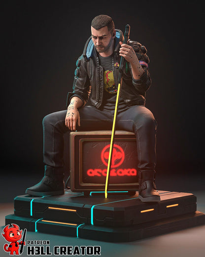 Male V from Cyberpunk 2077 (fan art) | Full Model or Bust | Miniature scale 1:12 | h3LL Creator | DIY Model Kit