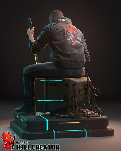 Male V from Cyberpunk 2077 (fan art) | Full Model or Bust | Miniature scale 1:12 | h3LL Creator | DIY Model Kit