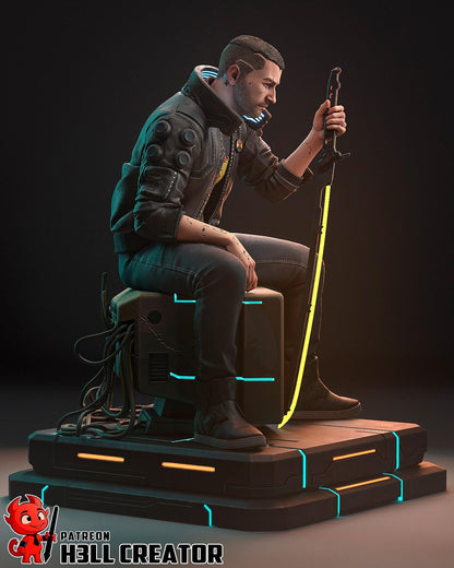 Male V from Cyberpunk 2077 (fan art) | Full Model or Bust | Miniature scale 1:12 | h3LL Creator | DIY Model Kit