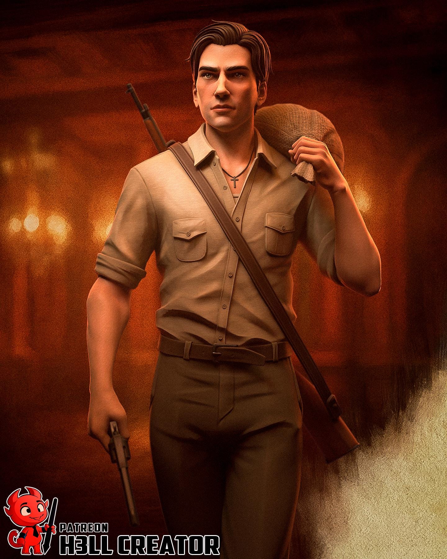 Enzo Favara from Mafia The Old Country (fan art) | Full Model or Bust | Miniature scale 1:12 | h3LL Creator | DIY Model Kit