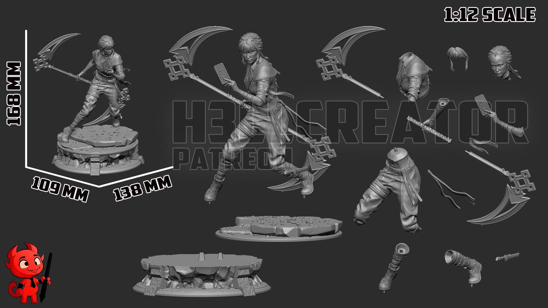 Sciel from Clair Obscur Expedition 33 (fan art) | Full Model or Bust | Miniature scale 1:12 | h3LL Creator | DIY Model Kit