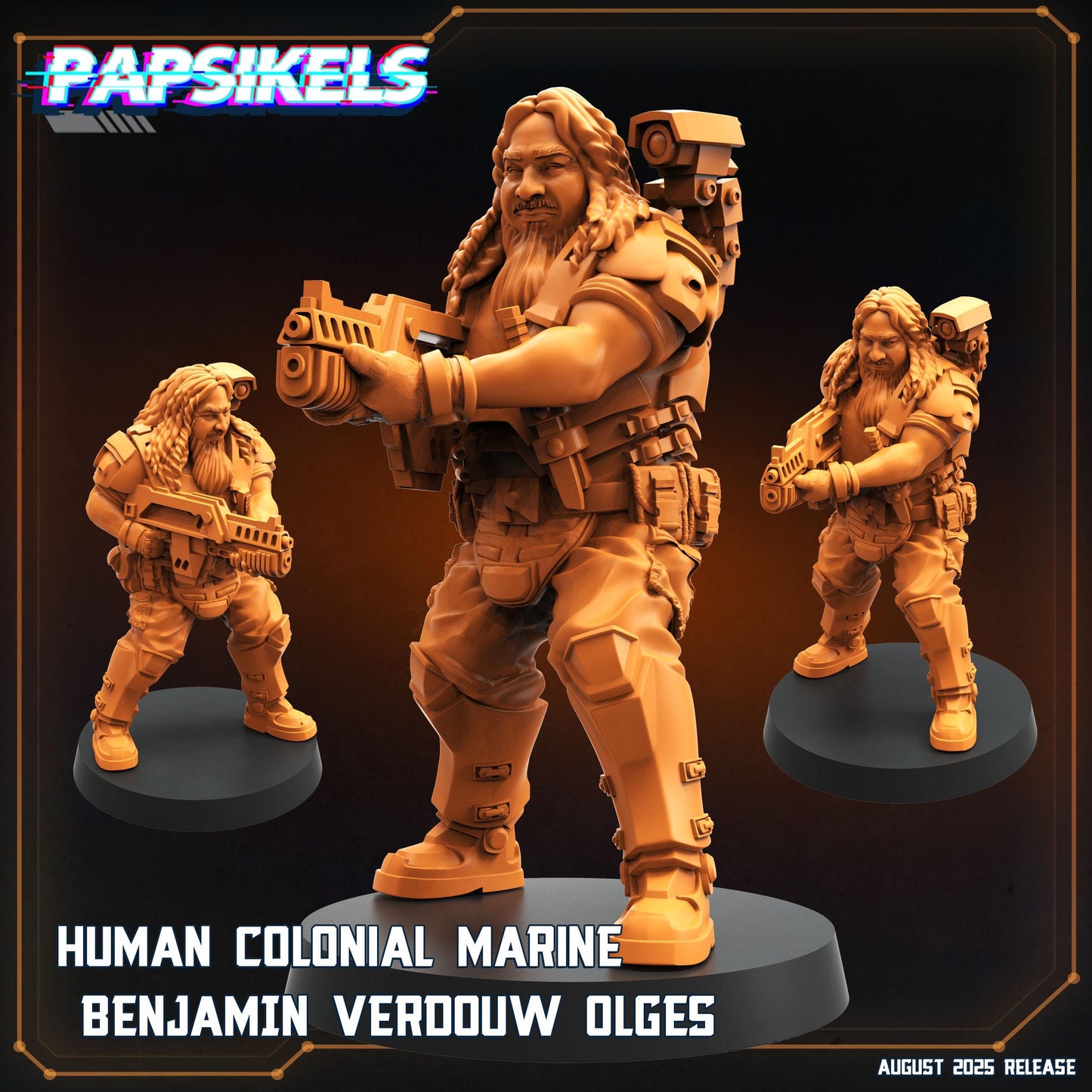 Colonial Marine Miniature: Benjamin Verdouw Olges, Sci-Fi Wargame Figure