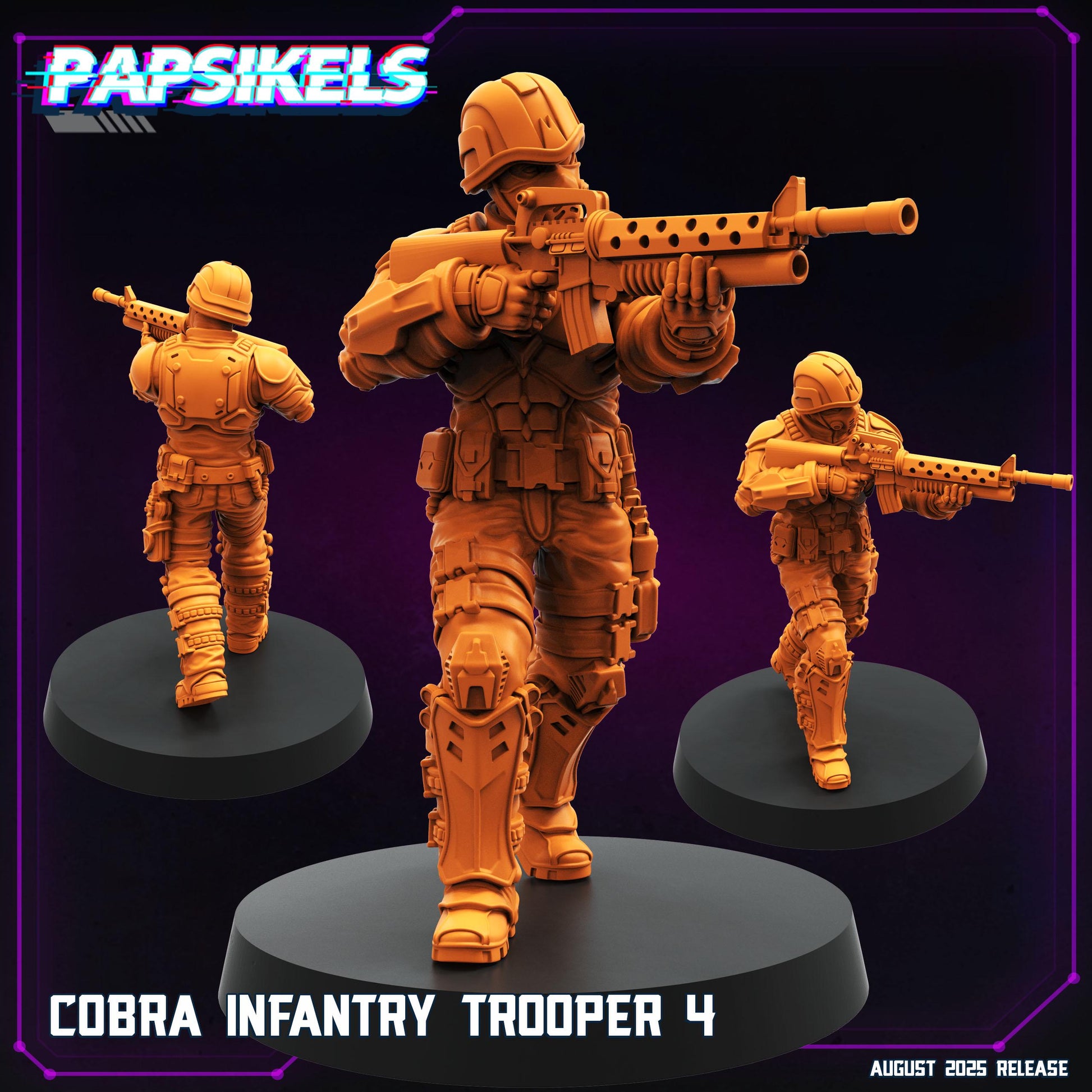 Cobra Infantry Troopers: Cyberpunk 3D Resin Miniatures - Papsikels