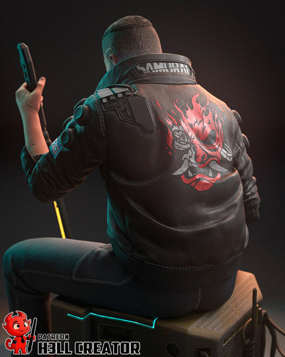 Male V from Cyberpunk 2077 (fan art) | Full Model or Bust | Miniature scale 1:12 | h3LL Creator | DIY Model Kit