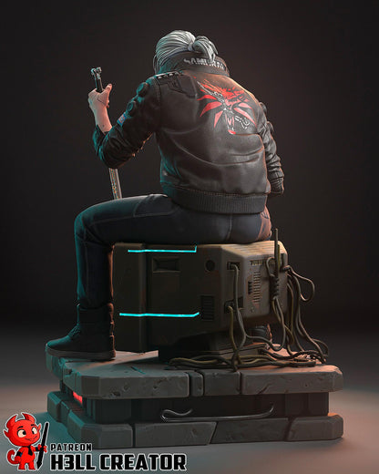 Silverronin (Geralt) from Cyberpunk 2077 / The Witcher (fan art) | Full Model or Bust | Miniature scale 1:12 | h3LL Creator | DIY Model Kit