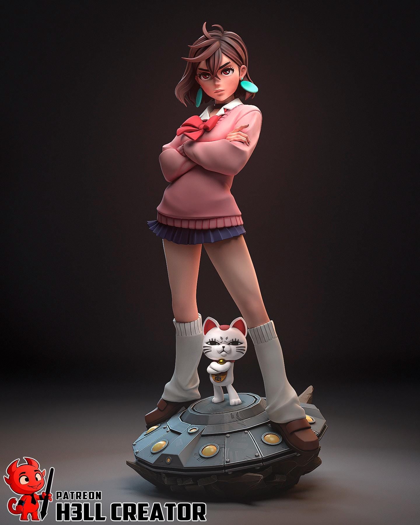 DanDaDan Momo Ayase Resin Miniature - H3LL Creator DIY Model Kit 1:12