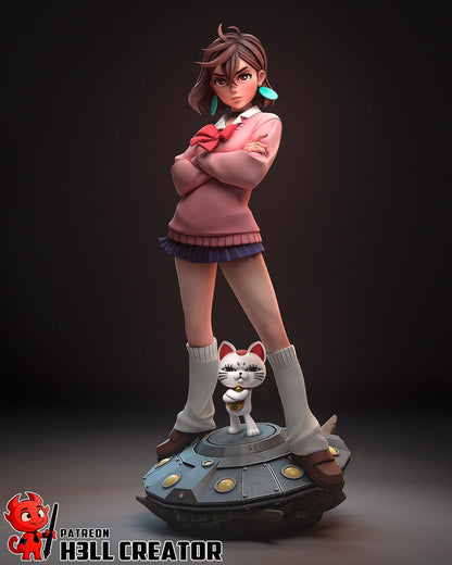DanDaDan Momo Ayase Resin Miniature - H3LL Creator DIY Model Kit 1:12
