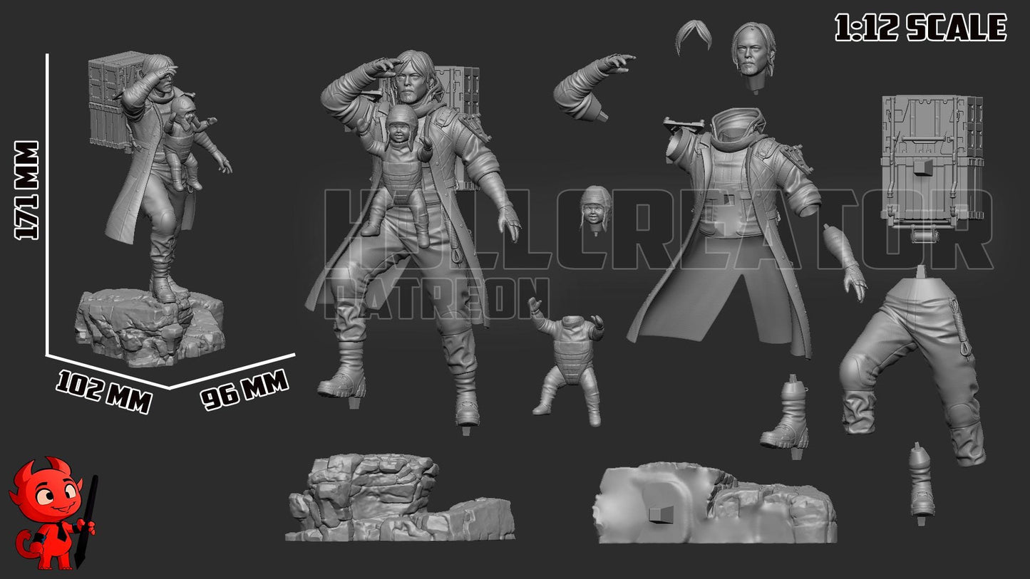 Samuel "Sam" Porter Bridges from Death Stranding 2 (fan art) | Full Model or Bust | Miniature scale 1:12 | h3LL Creator | DIY Model Kit
