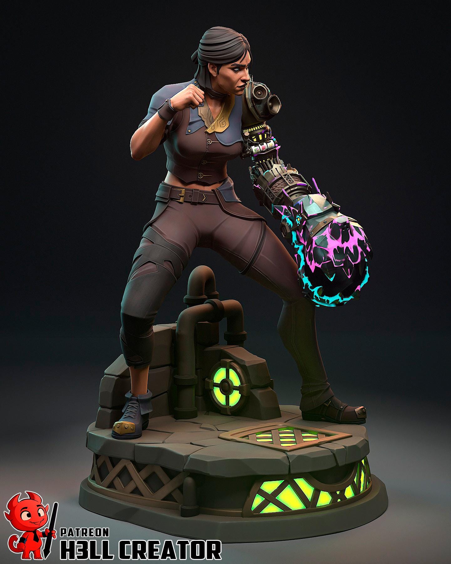 Sevika from Arcane (fan art) | Full Model | Miniature scale 1:12 | h3LL Creator | DIY Model Kit