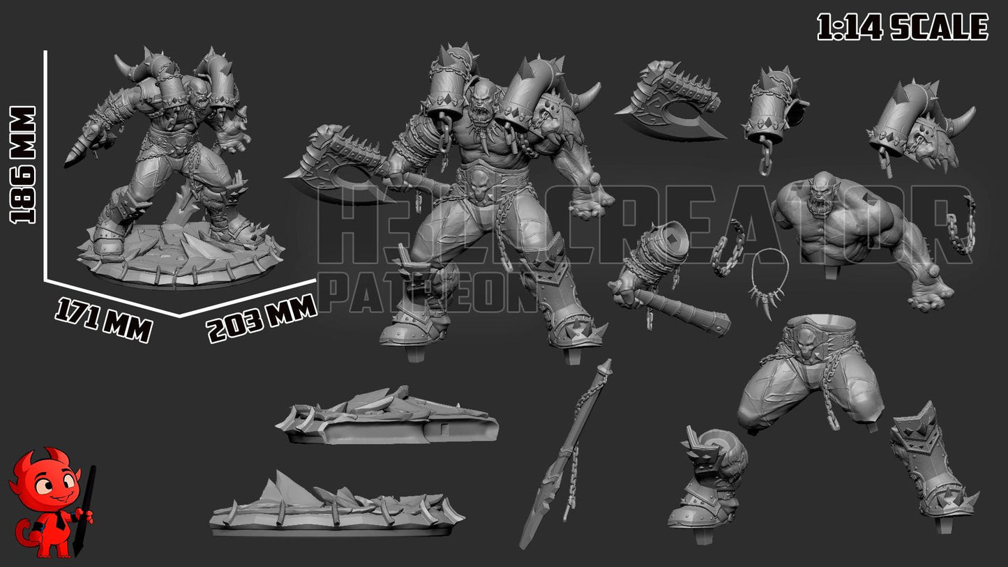Garrosh from World of Warcraft (fan art) | Full Model or Bust | Miniature scale 1:12 | h3LL Creator | DIY Model Kit