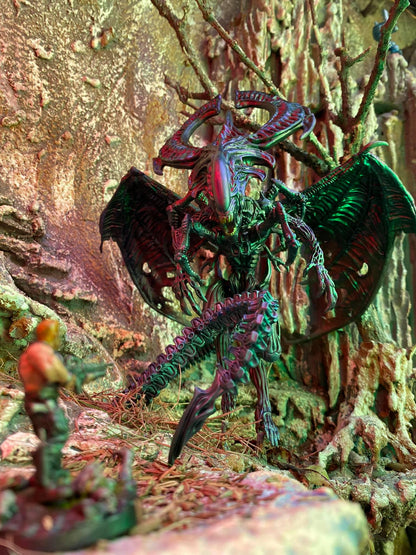 Xeno Outworld Queen Brood Dragon, Papsikels, Resin - Tabletop miniature - 32mm