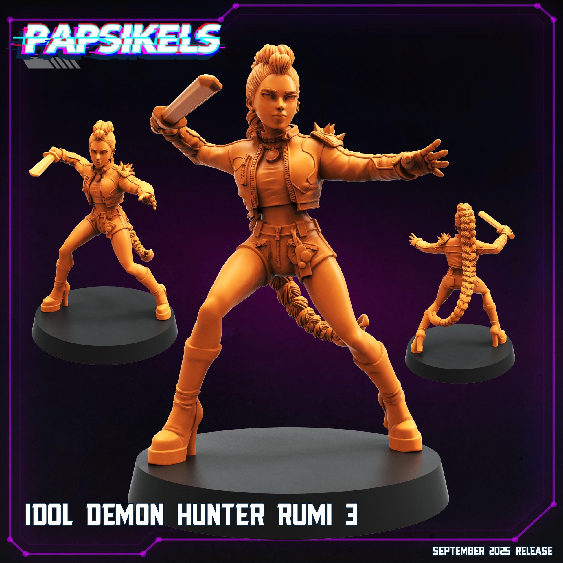 Cyberpunk K-pop Demon Hunter Miniatures - 28mm/32mm 3D Resin Models for RPG and TTRPG