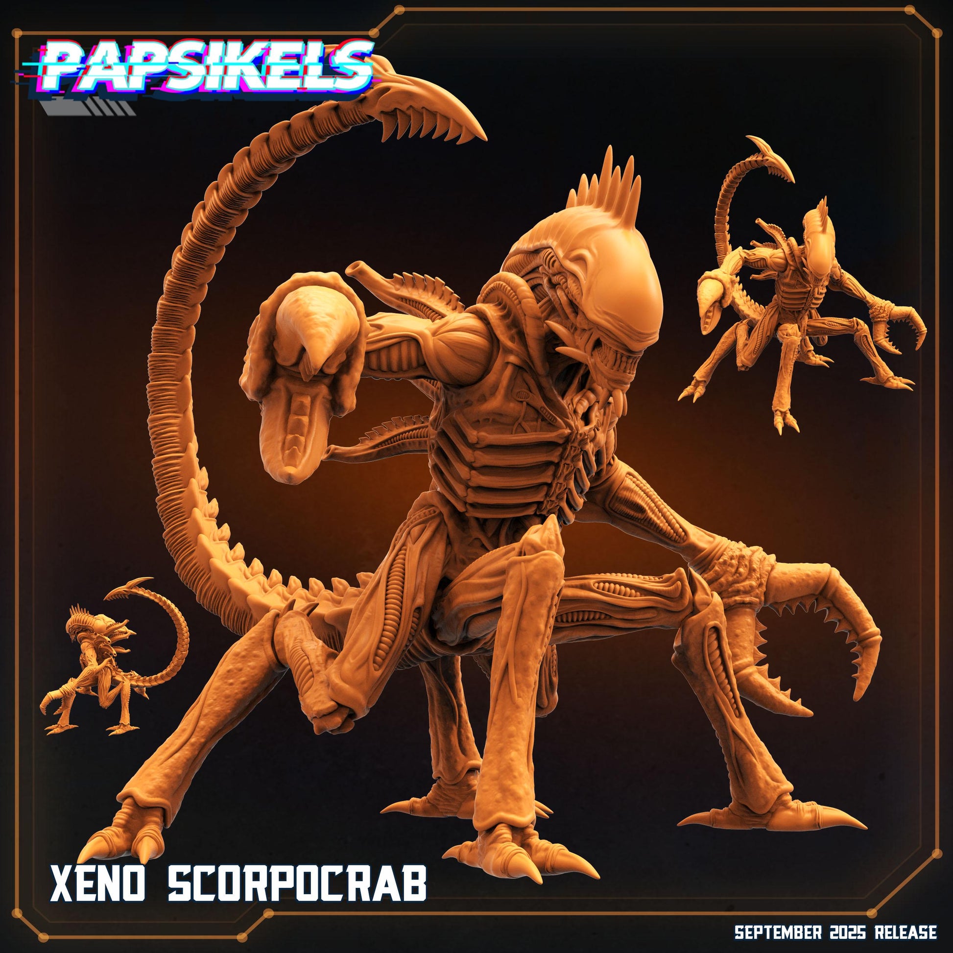 Xeno Scorpocrab Miniature: Aliens vs Humans Madlands 28mm/32mm Sci-Fi TTRPG Figure by Papsikels