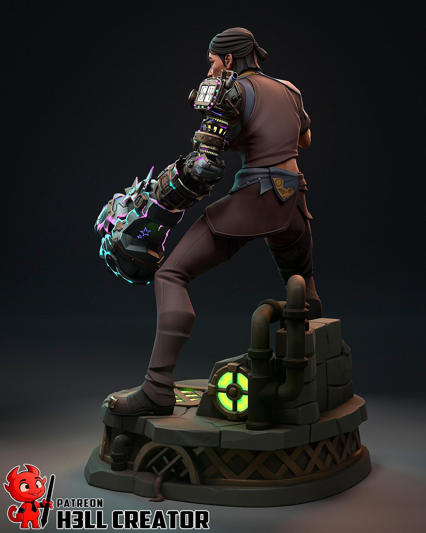 Sevika from Arcane (fan art) | Full Model | Miniature scale 1:12 | h3LL Creator | DIY Model Kit