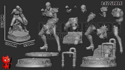 Sevika from Arcane (fan art) | Full Model | Miniature scale 1:12 | h3LL Creator | DIY Model Kit
