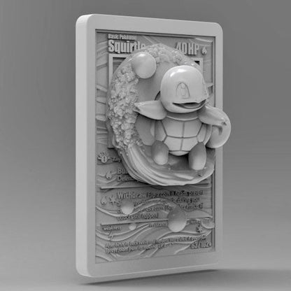 Squirtle V2 - 3D Printed Pokemon Card Wall Hanger | Fan Art | Pokemon TCG | Resin Model | ABC3D Models