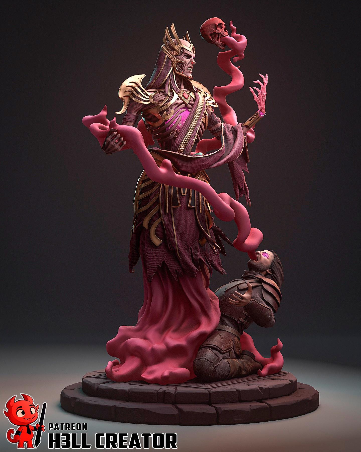 Vecna the Arch-Lich from Dungeons & Dragons (fan art) | Full Model or Bust | Miniature scale 1:12 | h3LL Creator | DIY Model Kit