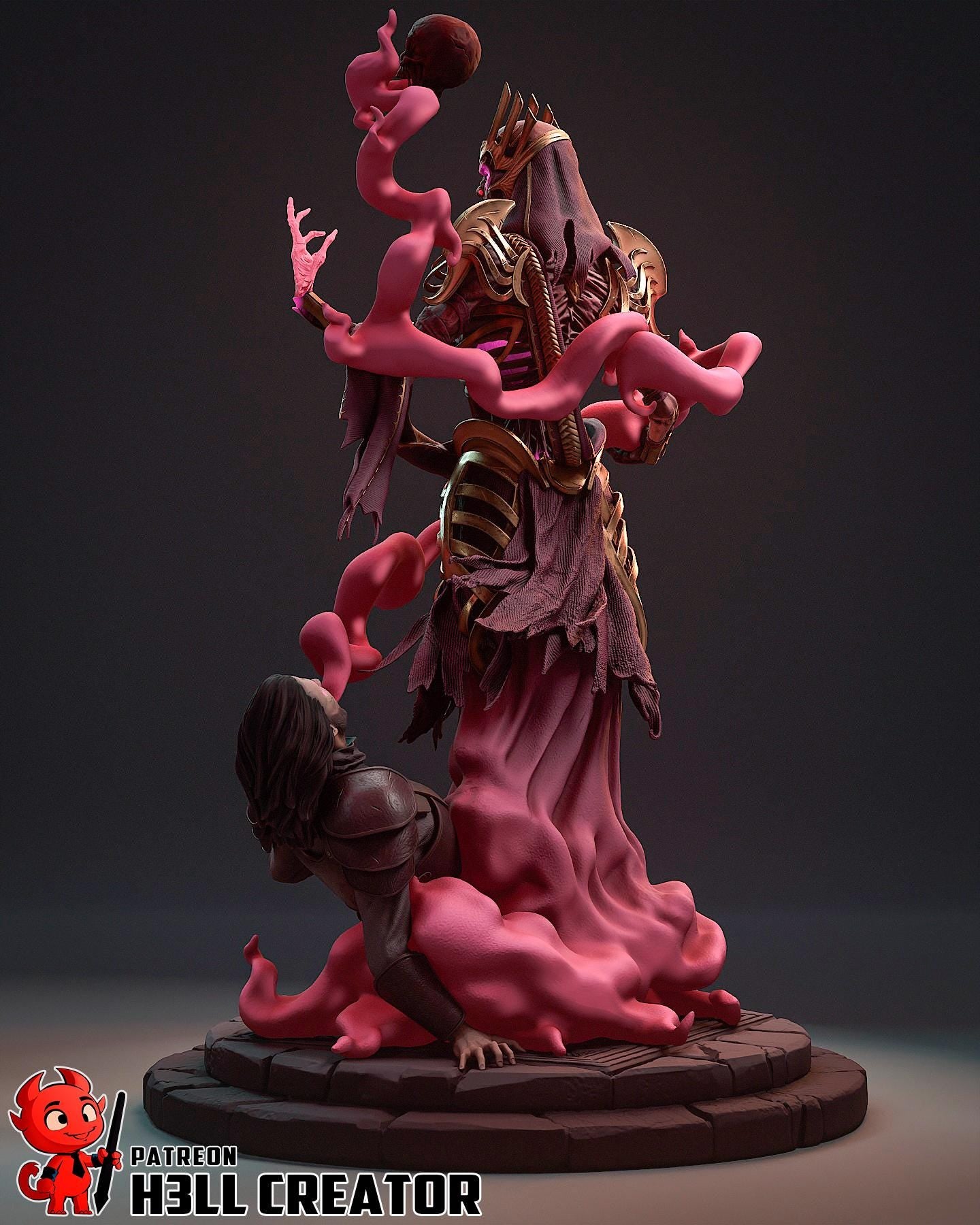 Vecna the Arch-Lich from Dungeons & Dragons (fan art) | Full Model or Bust | Miniature scale 1:12 | h3LL Creator | DIY Model Kit