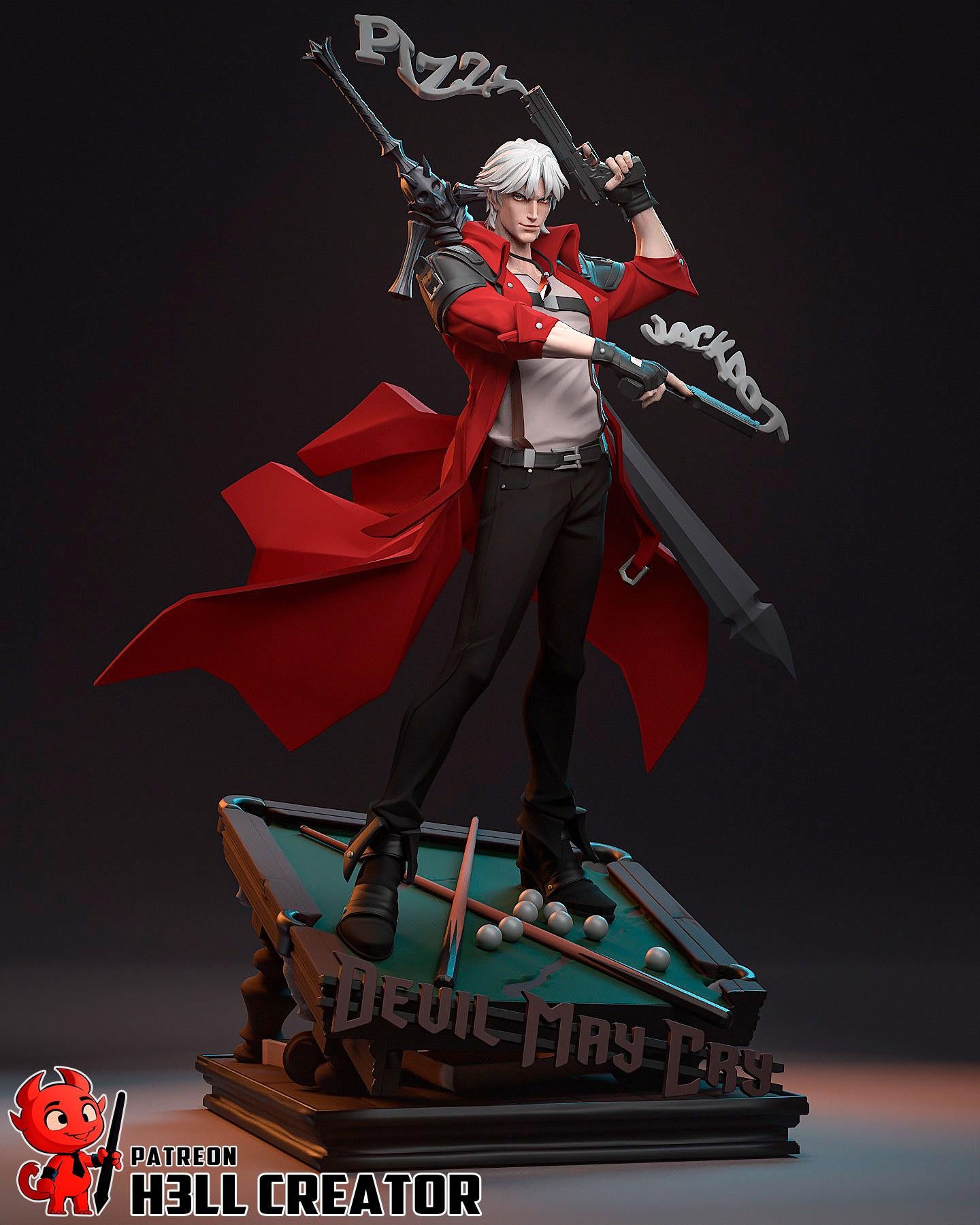 Dante from Devil May Cry - Fan Art - Resin Miniature - H3LL Creator DIY Model Kit 1:12