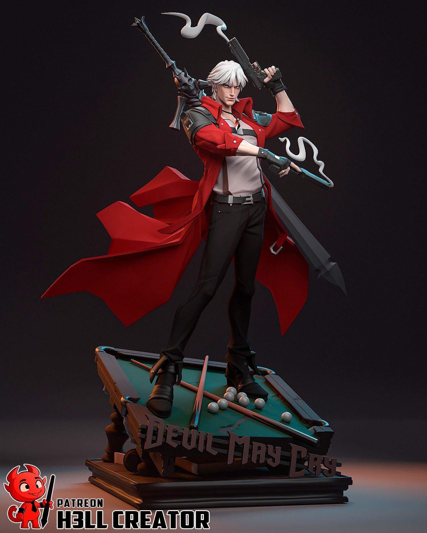 Dante from Devil May Cry - Fan Art - Resin Miniature - H3LL Creator DIY Model Kit 1:12