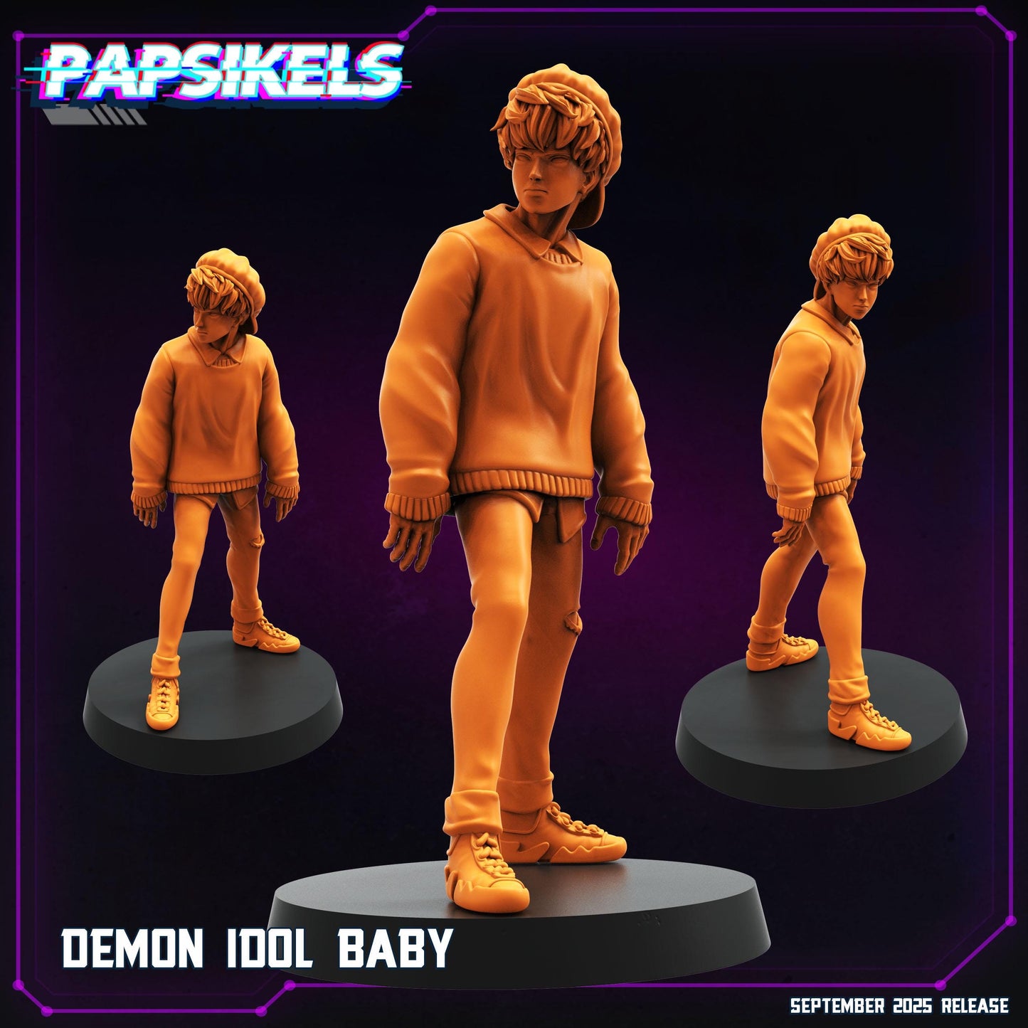 Cyberpunk, K-Pop Demon Hunters Inspired Demon Idols - Papsikels Miniature – 3D Resin Model, 28mm or 32mm Mini for RPG, TTRPG, Wargaming