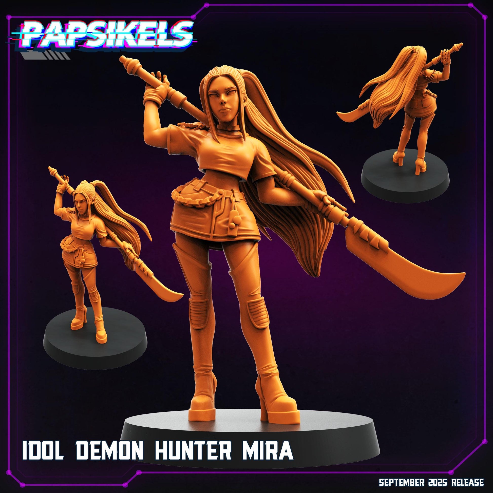 Cyberpunk K-pop Demon Hunter Miniatures - 28mm/32mm 3D Resin Models for RPG and TTRPG