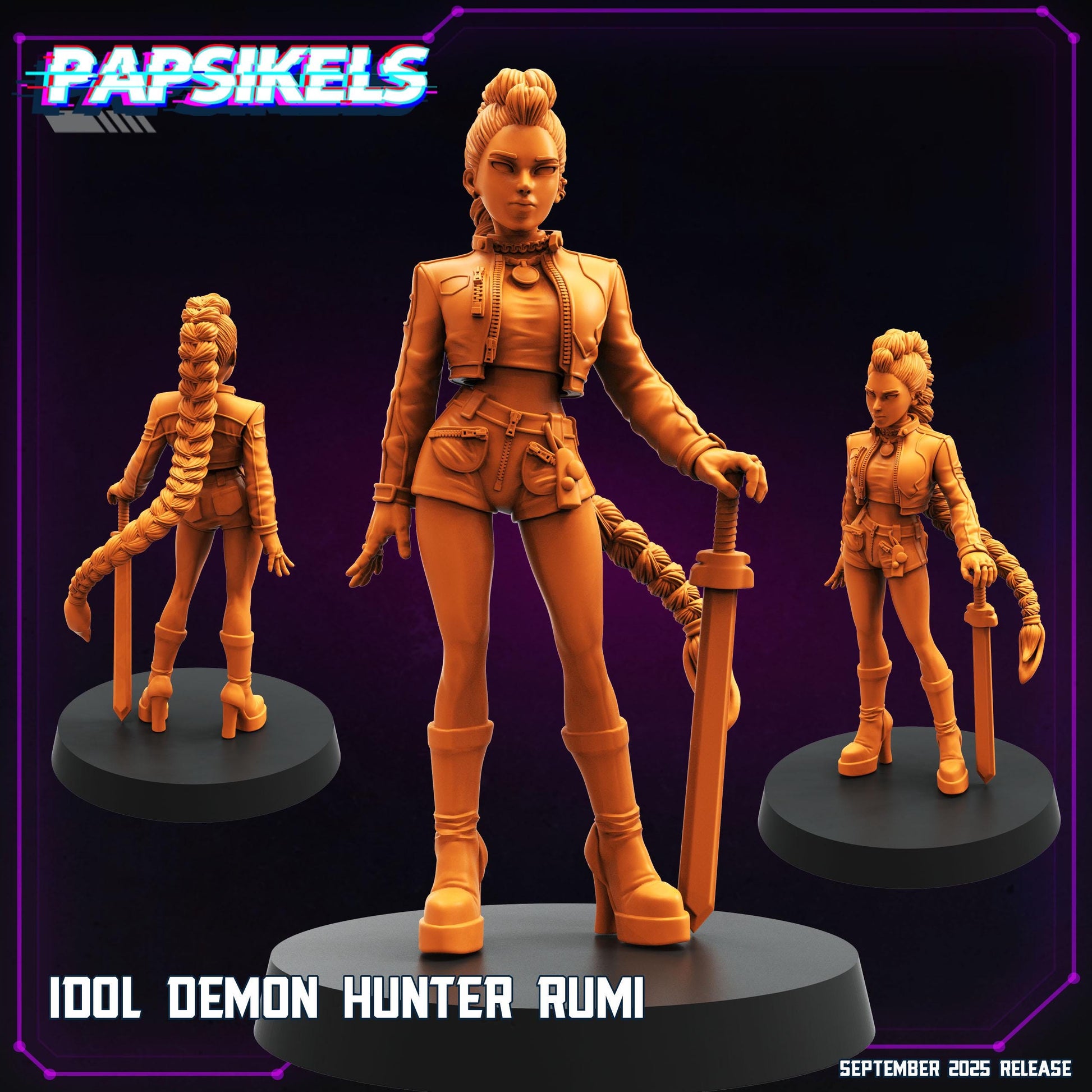 Cyberpunk K-pop Demon Hunter Miniatures - 28mm/32mm 3D Resin Models for RPG and TTRPG