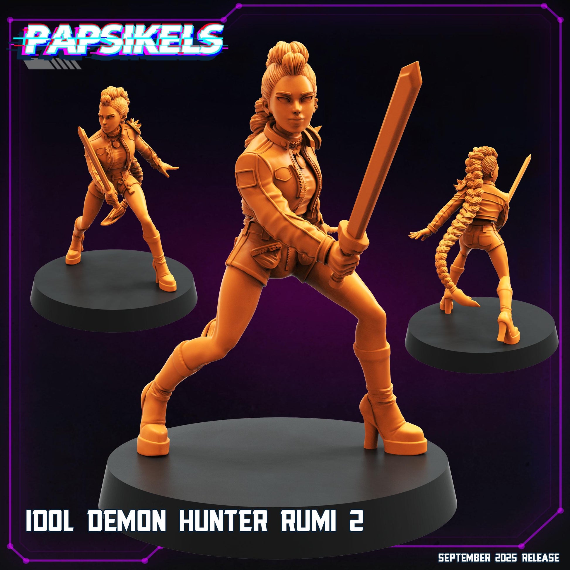 Cyberpunk K-pop Demon Hunter Miniatures - 28mm/32mm 3D Resin Models for RPG and TTRPG