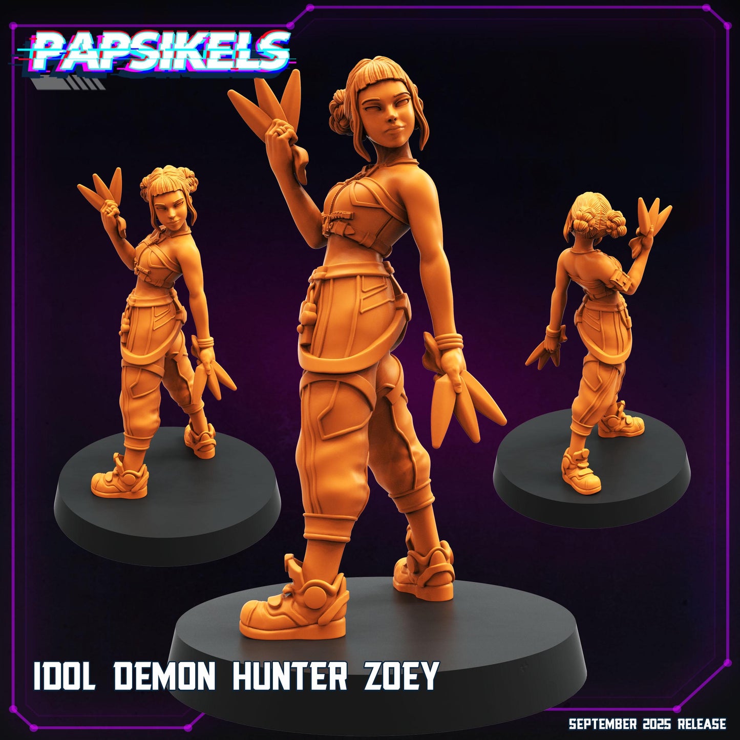 Cyberpunk K-pop Demon Hunter Miniatures - 28mm/32mm 3D Resin Models for RPG and TTRPG
