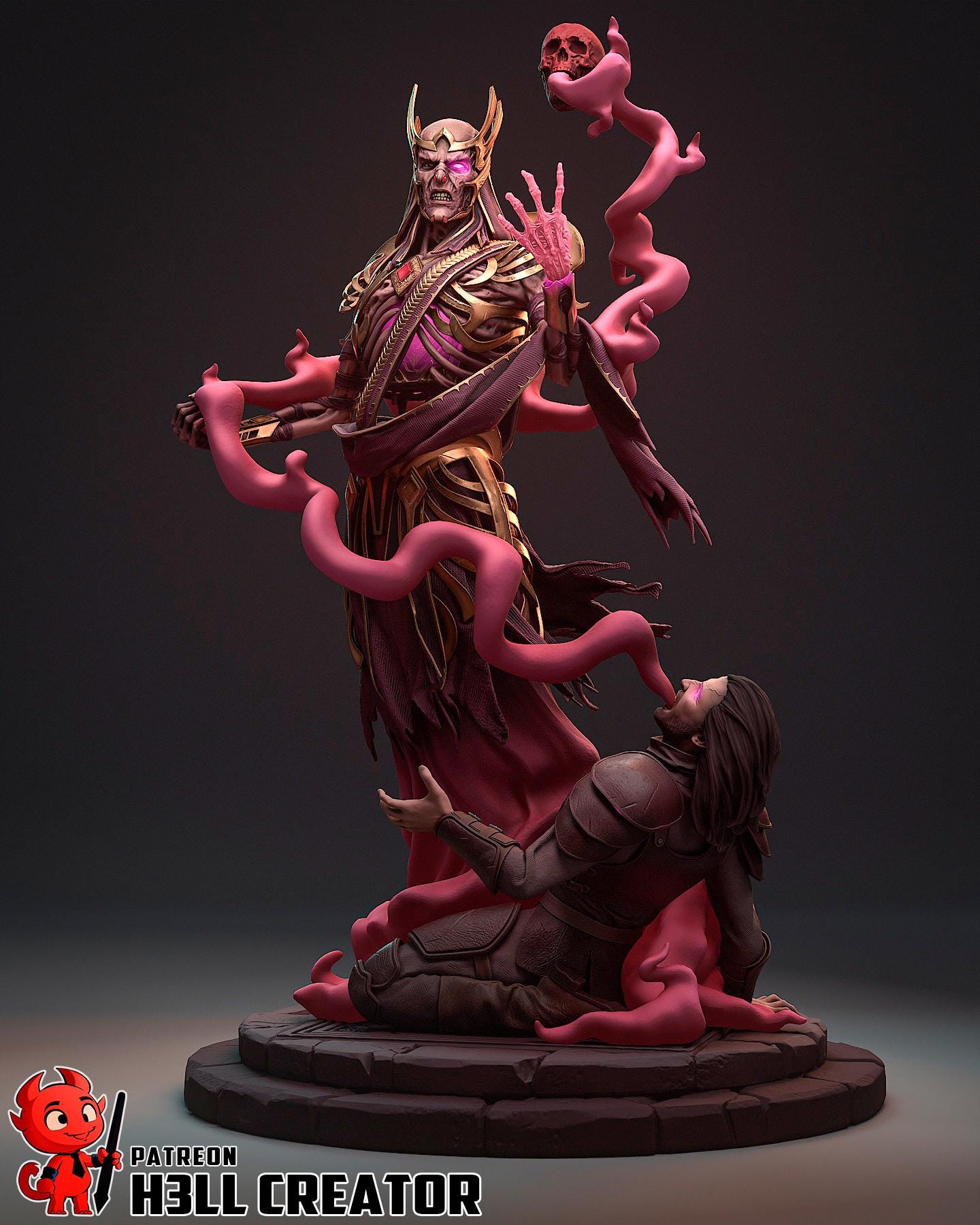 Vecna the Arch-Lich from Dungeons & Dragons (fan art) | Full Model or Bust | Miniature scale 1:12 | h3LL Creator | DIY Model Kit