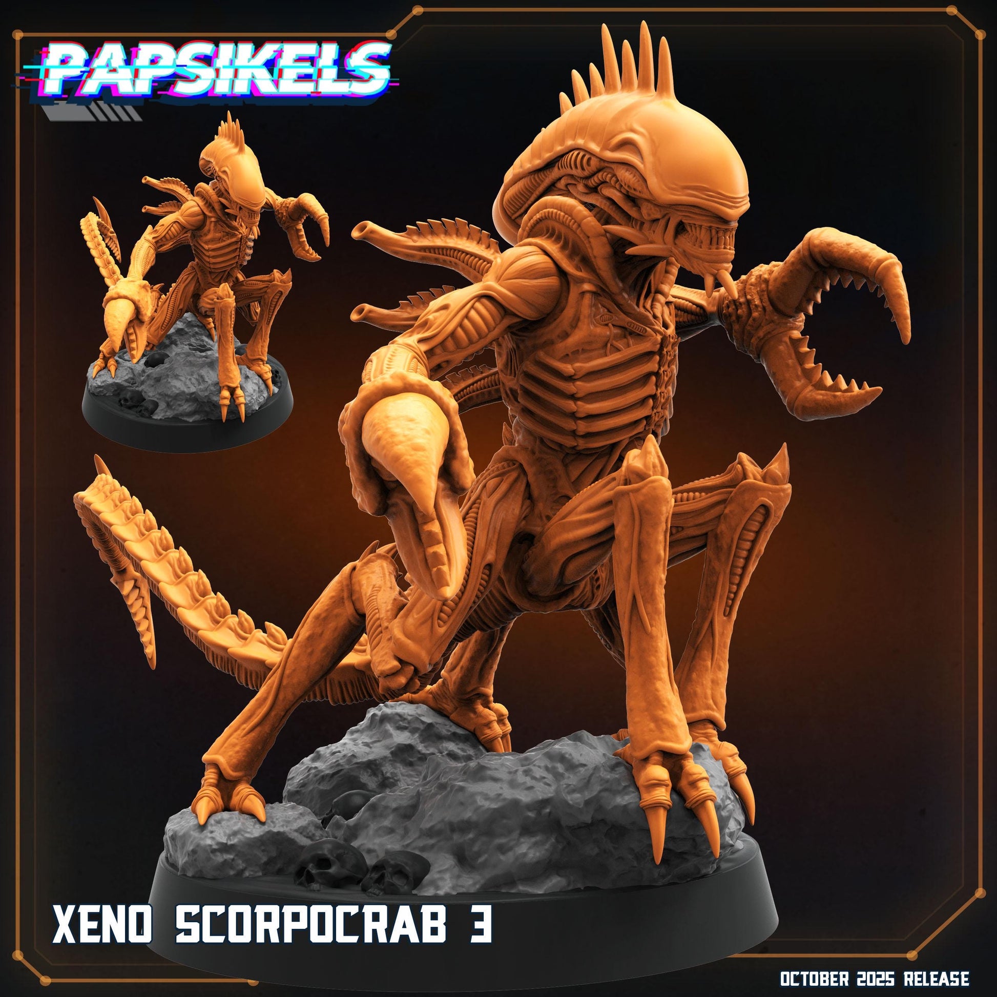 Xeno Scorpocrab – Hybrid Hive Predators | Alien Earth Inspired | 28mm / 32mm Scale | Papsikels Miniatures