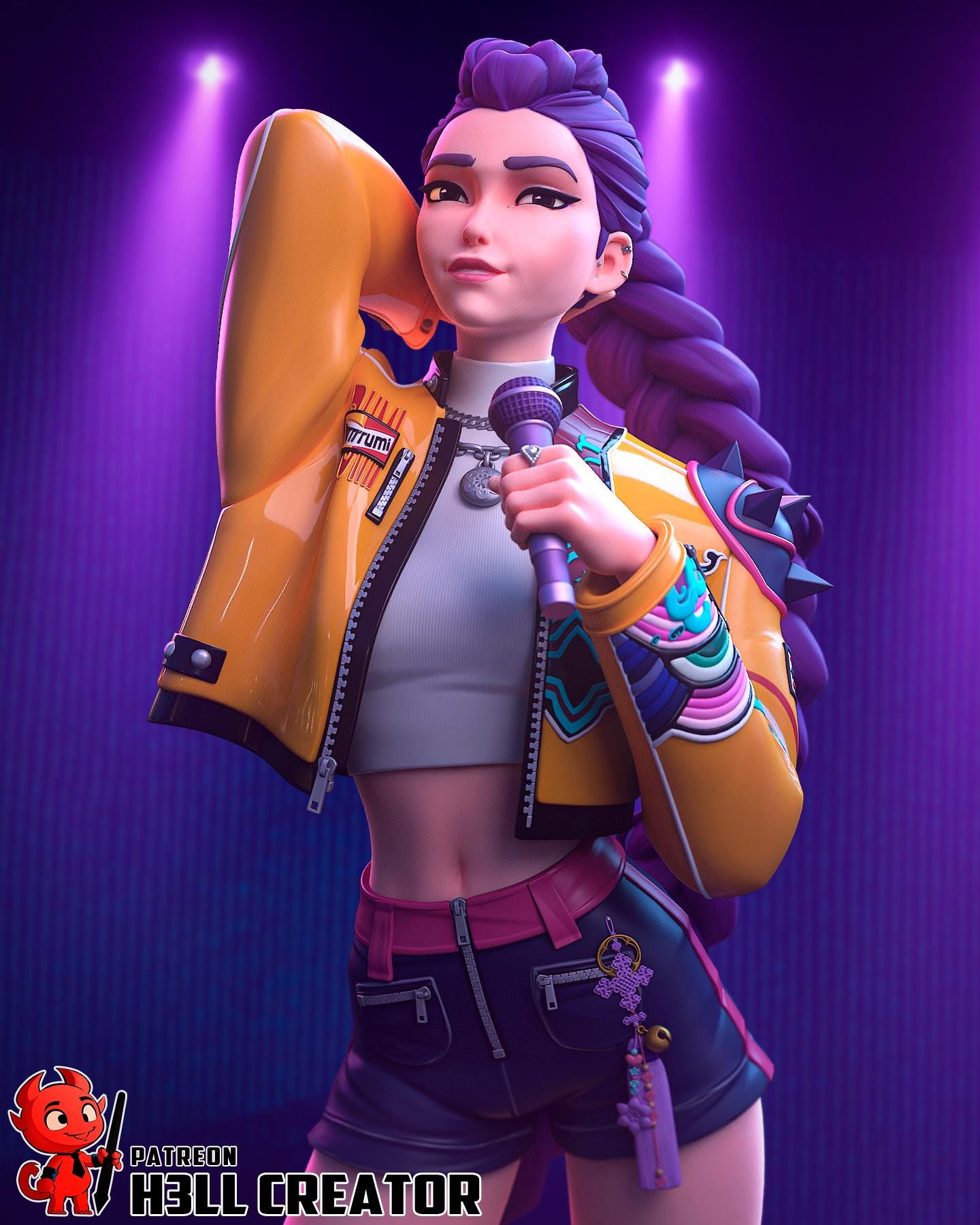 Rumi from K-Pop Demon Hunters - Fan Art - Resin Miniature - H3LL Creator DIY Model Kit 1:12