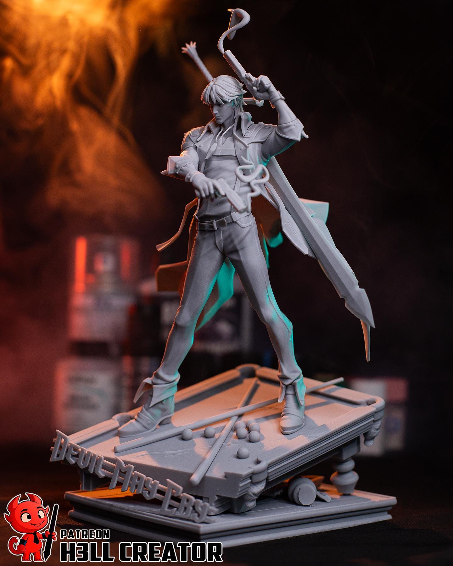 Dante from Devil May Cry - Fan Art - Resin Miniature - H3LL Creator DIY Model Kit 1:12