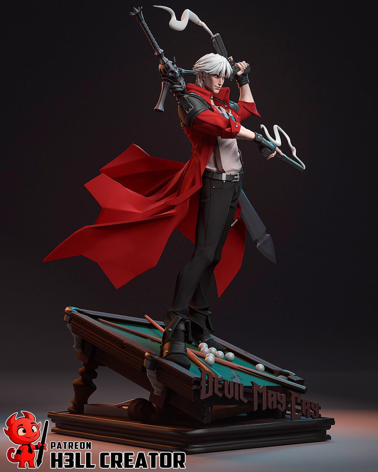 Dante from Devil May Cry - Fan Art - Resin Miniature - H3LL Creator DIY Model Kit 1:12
