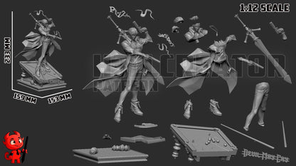 Dante from Devil May Cry - Fan Art - Resin Miniature - H3LL Creator DIY Model Kit 1:12